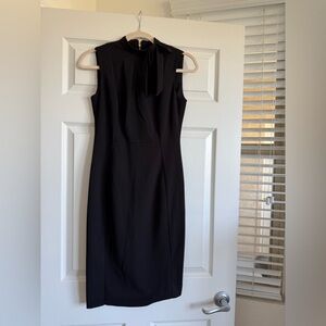 Calvin Klein Black Midi Dress with Bow Detail